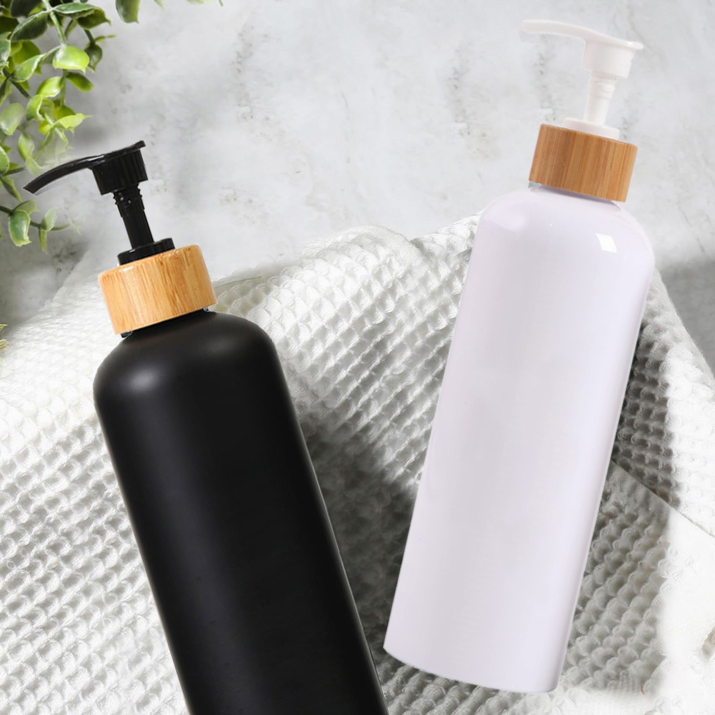 Soap Making Pot - 1PC 500ML Bamboo Plastic Pump Dispenser