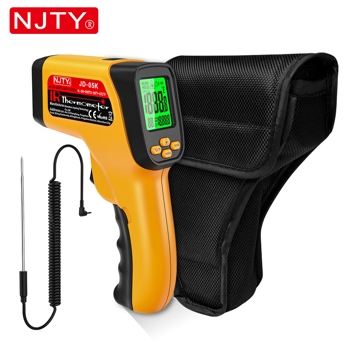 Soap Making Thermometer - NJTY JD05 JD05K K-Type Infrared Thermometer