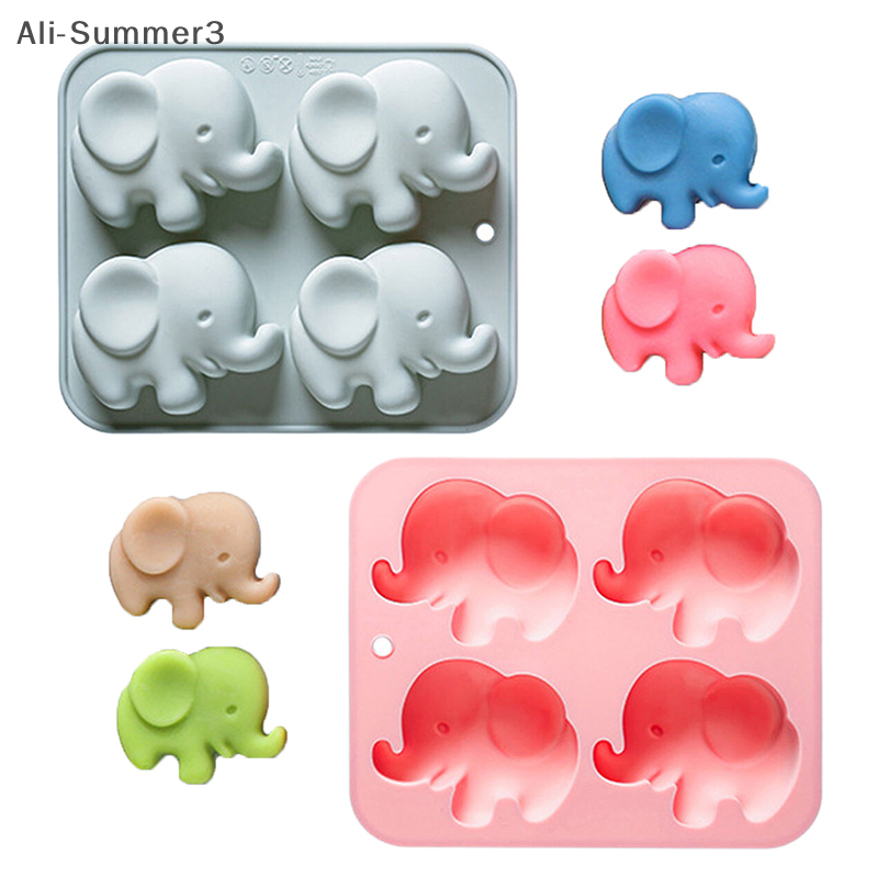 Soap Making Silicone Molds - 4-hole Baby Elephant Silicone Mold Cute