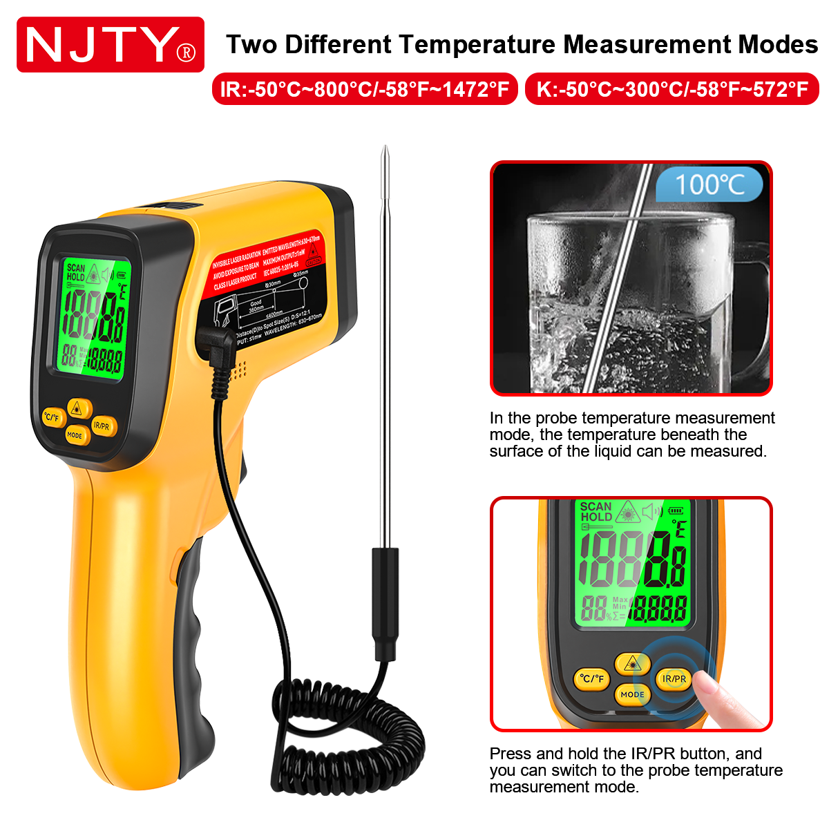 NJTY JD05 JD05K K-Type Infrare – обзор и цена Soap Making Thermometer