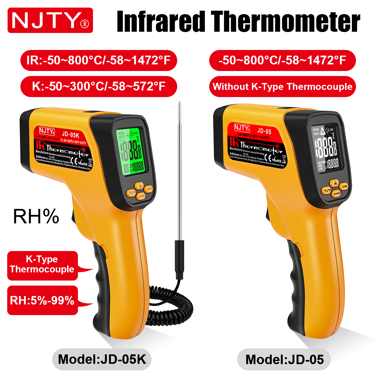 NJTY JD05 JD05K K-Type Infrare – обзор и цена Soap Making Thermometer