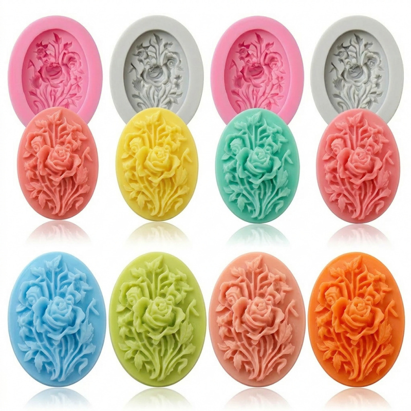 4 Silicone mold with flower sh – обзор и цена Soap Making Silicone Molds