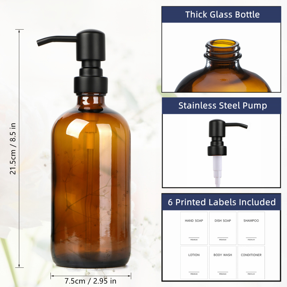 Amber Glass Soap Dispenser wit – обзор и цена Soap Making Pot