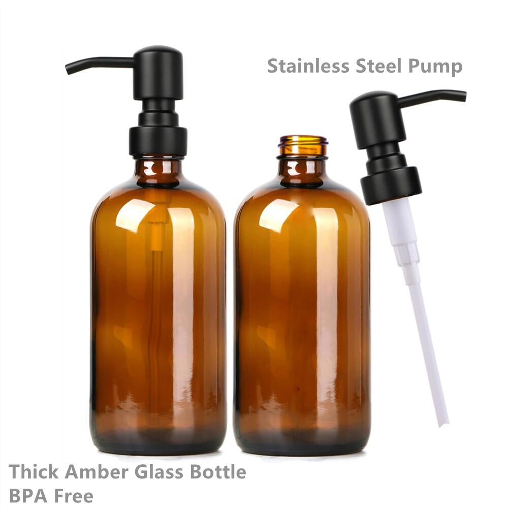 Amber Glass Soap Dispenser wit – обзор и цена Soap Making Pot