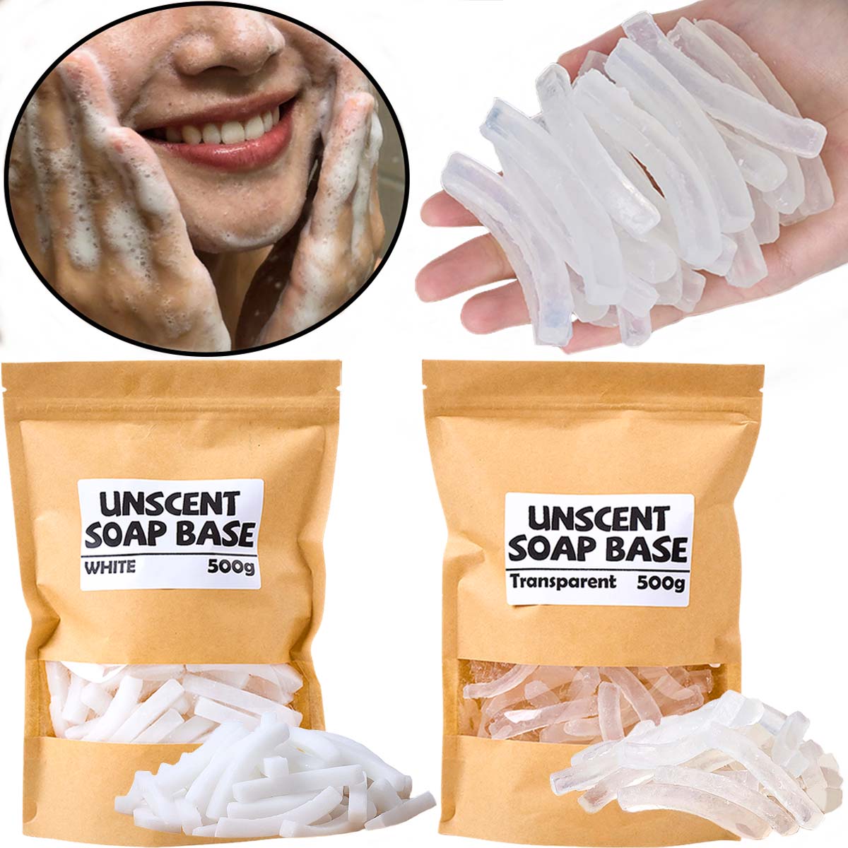 500g Transparent White Color S – обзор и цена Soap Making Base